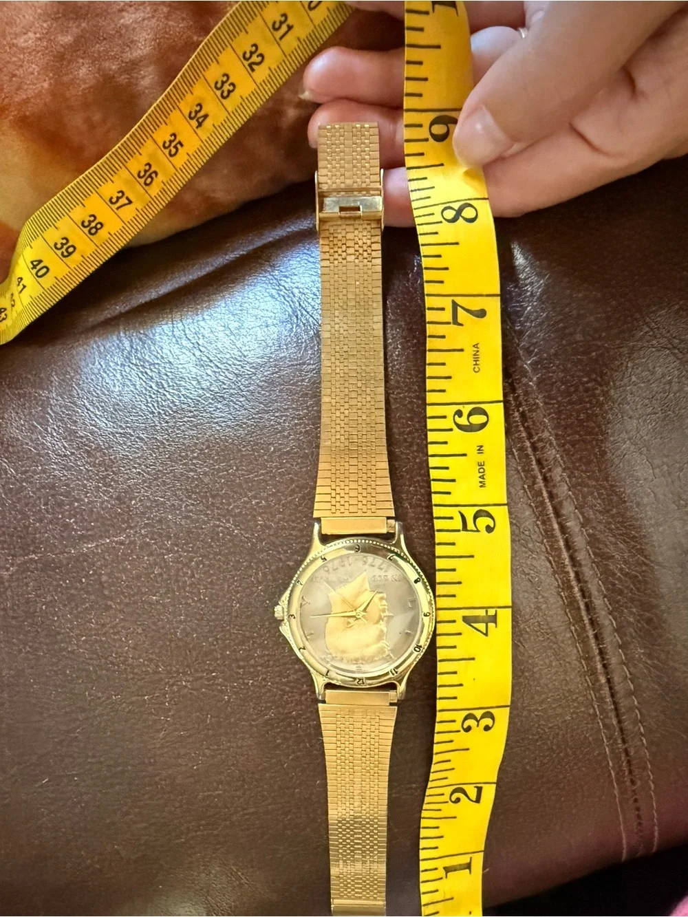 Gold-Tone Mesh Band Watch - JFK 1976 Men's Watch